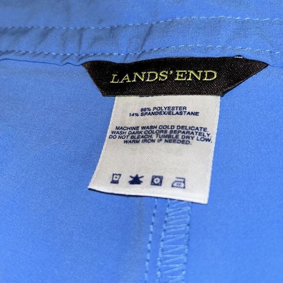 Lands’ End 🏄🏻‍♀️ Board Shorts 🩳 in French Blue Tie Waist Secure Back Pocket - Picture 9 of 17